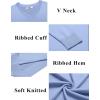 imageCOOFANDY Mens V Neck Sweater Lightweight Knitted Pullover SweatersLight Blue