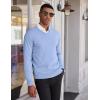 imageCOOFANDY Mens V Neck Sweater Lightweight Knitted Pullover SweatersLight Blue