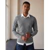 imageCOOFANDY Mens V Neck Sweater Lightweight Knitted Pullover SweatersLight Grey