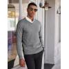 imageCOOFANDY Mens V Neck Sweater Lightweight Knitted Pullover SweatersLight Grey