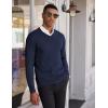 imageCOOFANDY Mens V Neck Sweater Lightweight Knitted Pullover SweatersNavy Blue