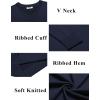 imageCOOFANDY Mens V Neck Sweater Lightweight Knitted Pullover SweatersNavy Blue