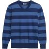 imageCOOFANDY Mens V Neck Sweater Lightweight Knitted Pullover SweatersNavystriped
