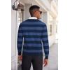 imageCOOFANDY Mens V Neck Sweater Lightweight Knitted Pullover SweatersNavystriped