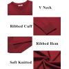 imageCOOFANDY Mens V Neck Sweater Lightweight Knitted Pullover SweatersRed
