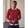 imageCOOFANDY Mens V Neck Sweater Lightweight Knitted Pullover SweatersRed