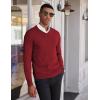 imageCOOFANDY Mens V Neck Sweater Lightweight Knitted Pullover SweatersRed