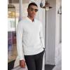 imageCOOFANDY Mens V Neck Sweater Lightweight Knitted Pullover SweatersWhite