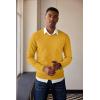 imageCOOFANDY Mens V Neck Sweater Lightweight Knitted Pullover SweatersYellow