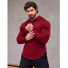 imageCOOFANDY Mens Workout Sweatshirts Long Sleeve Muscle Fit Athletic Gym Hoodies PulloverWine Red 1