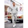 imageCOOFANDY Sweatsuits for Men 2 Piece tracksuit Sets Full Zip Hoodie Sweatpants for Men Casual Sports Jogging Suits S4XLLight Grey