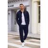 imageCOOFANDY Sweatsuits for Men 2 Piece tracksuit Sets Full Zip Hoodie Sweatpants for Men Casual Sports Jogging Suits S4XLNavy Blue