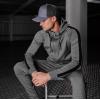 imageCOOFANDY Tracksuit Mens with Zipper Pockets Full Zip Hoodie Sweatsuit 2 Pieces Running Jogging Sports Casual Sweat SuitsDark Grey Textile