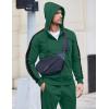 imageCOOFANDY Tracksuit Mens with Zipper Pockets Full Zip Hoodie Sweatsuit 2 Pieces Running Jogging Sports Casual Sweat SuitsGreen