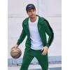 imageCOOFANDY Tracksuit Mens with Zipper Pockets Full Zip Hoodie Sweatsuit 2 Pieces Running Jogging Sports Casual Sweat SuitsGreen
