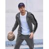 imageCOOFANDY Tracksuit Mens with Zipper Pockets Full Zip Hoodie Sweatsuit 2 Pieces Running Jogging Sports Casual Sweat SuitsGrey