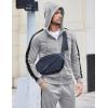 imageCOOFANDY Tracksuit Mens with Zipper Pockets Full Zip Hoodie Sweatsuit 2 Pieces Running Jogging Sports Casual Sweat SuitsLight Grey