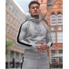 imageCOOFANDY Tracksuit Mens with Zipper Pockets Full Zip Hoodie Sweatsuit 2 Pieces Running Jogging Sports Casual Sweat SuitsLight Grey