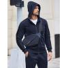 imageCOOFANDY Tracksuit Mens with Zipper Pockets Full Zip Hoodie Sweatsuit 2 Pieces Running Jogging Sports Casual Sweat SuitsNavy Blue