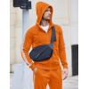 imageCOOFANDY Tracksuit Mens with Zipper Pockets Full Zip Hoodie Sweatsuit 2 Pieces Running Jogging Sports Casual Sweat SuitsOrange