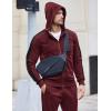imageCOOFANDY Tracksuit Mens with Zipper Pockets Full Zip Hoodie Sweatsuit 2 Pieces Running Jogging Sports Casual Sweat SuitsWine Red