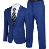 imageCOOFANDY Men 2 Piece Suits One Button Blazer Jacket Tuxedo Slim Fit Suit PantBlue