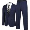 imageCOOFANDY Men 2 Piece Suits One Button Blazer Jacket Tuxedo Slim Fit Suit PantNavy Blue