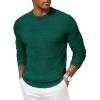 imageCOOFANDY Men Dress Crewneck Sweater Pullover Knit Long Sleeve Casual Slim Fit SweaterGreen