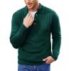 imageCOOFANDY Men Mock Neck Button Sweater Casual Knitted Sweaters Fashion Henley SweaterGreen