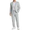 imageCOOFANDY Mens 2 Piece Linen Cotton Suits Set Casual Linen Lightweight Suit Summer Beach WeddingLight Green