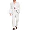 imageCOOFANDY Mens 2 Piece Linen Suits Set Regular Fit Casual Lightweight Blazer Jacket and PantsWhite