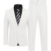 imageCOOFANDY Mens 2 Piece Suit Slim Fit 2 Button Formal Jacket Suits Pants Set for Wedding Business PromWhite