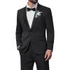 imageCOOFANDY Mens 2 Piece Suit Slim Fit Shawl Lapel One Button Formal Tuxedo Jacket Pants Set for Wedding Prom BusinessBlack