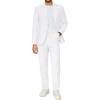 imageCOOFANDY Mens 2 Piece Suits Regular Fit Two Buttons Casual Blazer Jacket and Pants Set Tuxedo Suit for Wedding Prom BusinessWhite