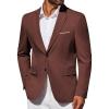 imageCOOFANDY Mens Blazer Business Suit Jacket Slim Fit Two Button Casual Sport CoatsDark Red