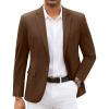 imageCOOFANDY Mens Blazer Jacket One Button Casual Suit Jackets Stretch Knit Sport CoatBrown