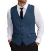 imageCOOFANDY Mens Business Suit Vest Slim Fit Dress Vest Wedding WaistcoatBlue