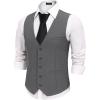 imageCOOFANDY Mens Business Suit Vests Slim Fit Formal Dress Waistcoat Groomsman Vest For WeddingCharcoal Gray