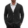 imageCOOFANDY Mens Cardigan Sweater Long Sleeve Casual V Neck Lightweight Button Down Knitted Sweater with Pockets Fall ClothesBlack