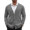 imageCOOFANDY Mens Cardigan Sweater Long Sleeve Casual V Neck Lightweight Button Down Knitted Sweater with Pockets Fall ClothesGrey