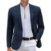 imageCOOFANDY Mens Casual Blazer Slim Fit Sport Coats One Button Stylish Business Suit JacketNavy Blue
