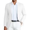 imageCOOFANDY Mens Casual Blazer Slim Fit Sport Coats Two Button Knit Textured Suit JacketWhite