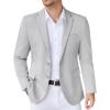 imageCOOFANDY Mens Casual Knit Blazer Stretch Slim Fit Sport Coat Two Button Lightweight Suit JacketsLight Heather Grey