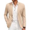 imageCOOFANDY Mens Casual Linen Blazer Jacket Lightweight Sport Coats Two Button Suit JacketsKhaki