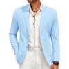 imageCOOFANDY Mens Casual Linen Blazer Jacket Lightweight Sport Coats Two Button Suit JacketsLight Blue