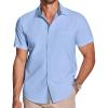 imageCOOFANDY Mens Dress Shirt Wrinkle Free Regular Fit Stretch Short Sleeve Button Down ShirtsAngel Falls