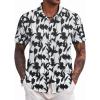 imageCOOFANDY Mens Hawaiian Shirts Short Sleeve Tropical Button Down Shirt Floral Shirt Summer Beach ShirtBlack Flowerwhite