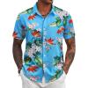 imageCOOFANDY Mens Hawaiian Shirts Short Sleeve Tropical Button Down Shirt Floral Shirt Summer Beach ShirtMulti Flowers Blue