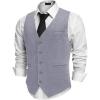 imageCOOFANDY Mens Herringbone Tweed Suit Vests Slim Fit Waistcoat Casual Business Dress VestBlue