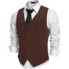 imageCOOFANDY Mens Herringbone Tweed Suit Vests Slim Fit Waistcoat Casual Business Dress VestBrown